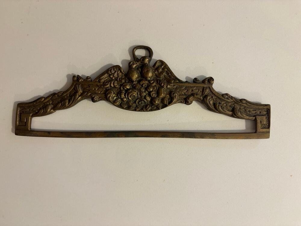 Pair of Vintage Brass Bell Pull End Fittings Tapestry Wall Hanger made in Italy